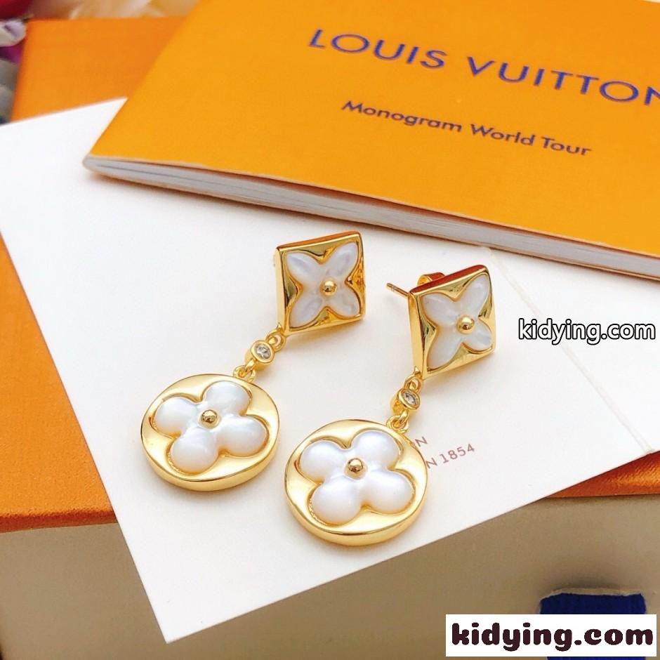 LV モノグラム・フラワー マザーオブパール ドロップピアス ルイ・ヴィトン イヤリング 偽物-3