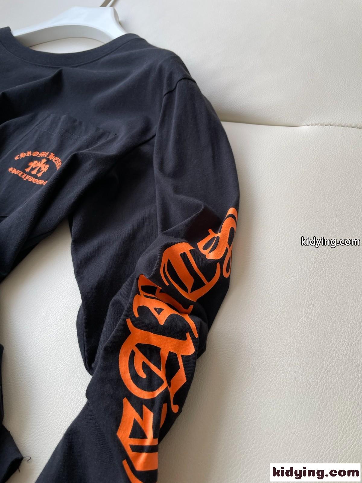 ストリート ロゴプリント 長袖Tシャツ クロムハーツ Tシャツ 偽物 ブラック-2