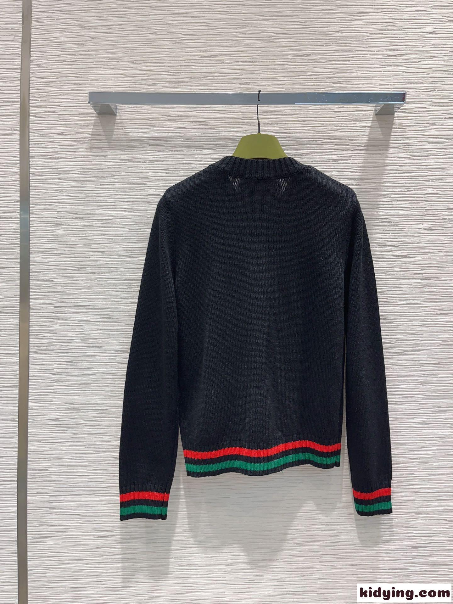 定番 ロゴ クルーネック 合わせやすい グッチ セーター コピー ブラック-4