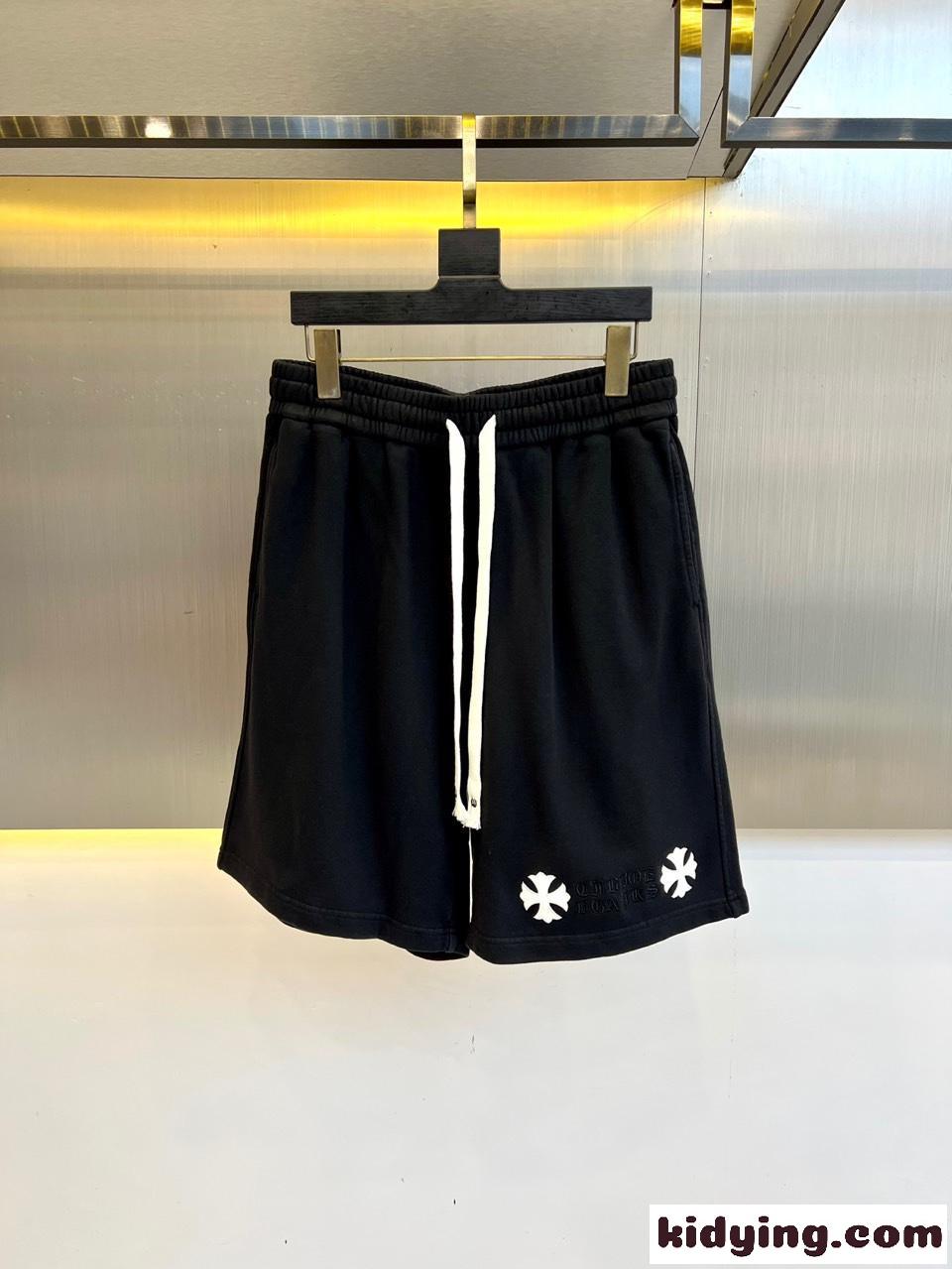 クロムハーツ パンツ コピー ショートパンツ カジュアル ロゴ入り ハーフパンツ ブラック-0