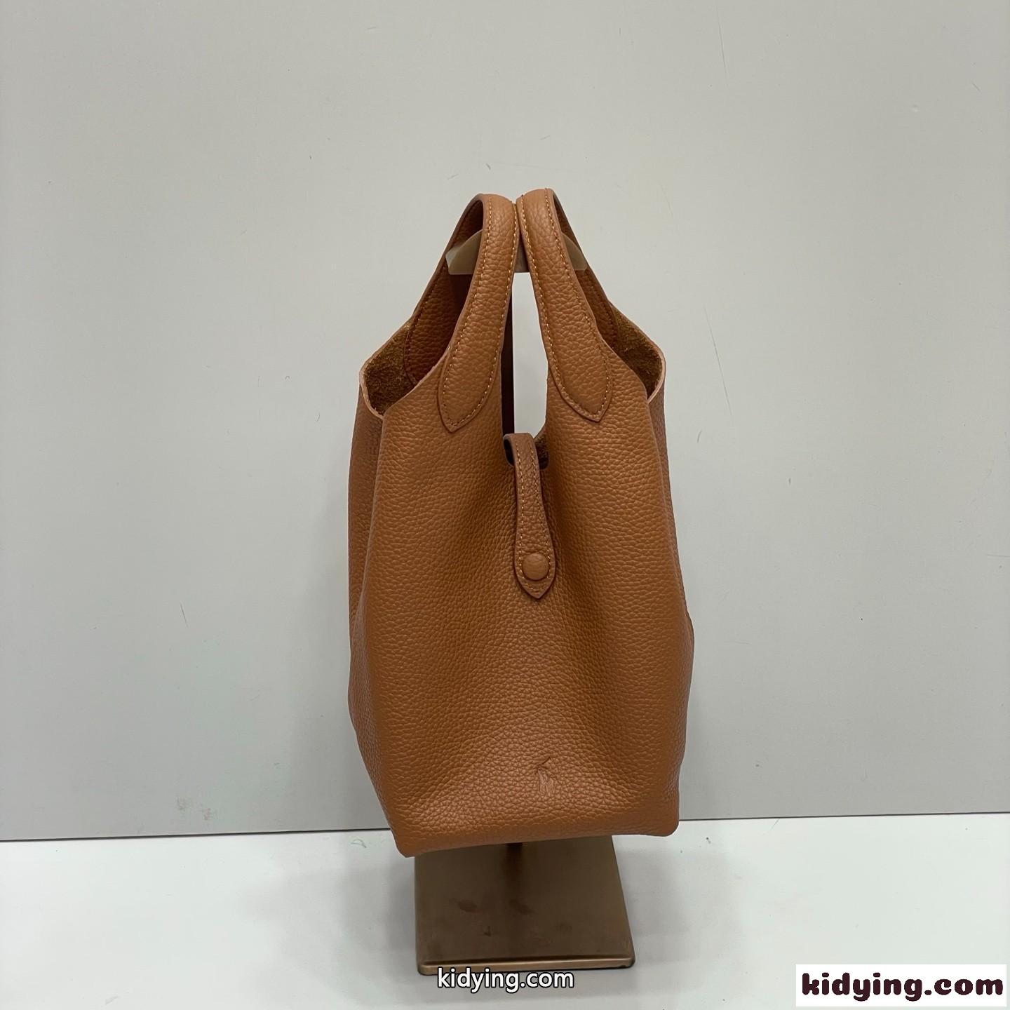 定番 Polo Play レザー スモール ハンドバッグ ラルフローレン バッグ スーパーコピー ブラウン-0