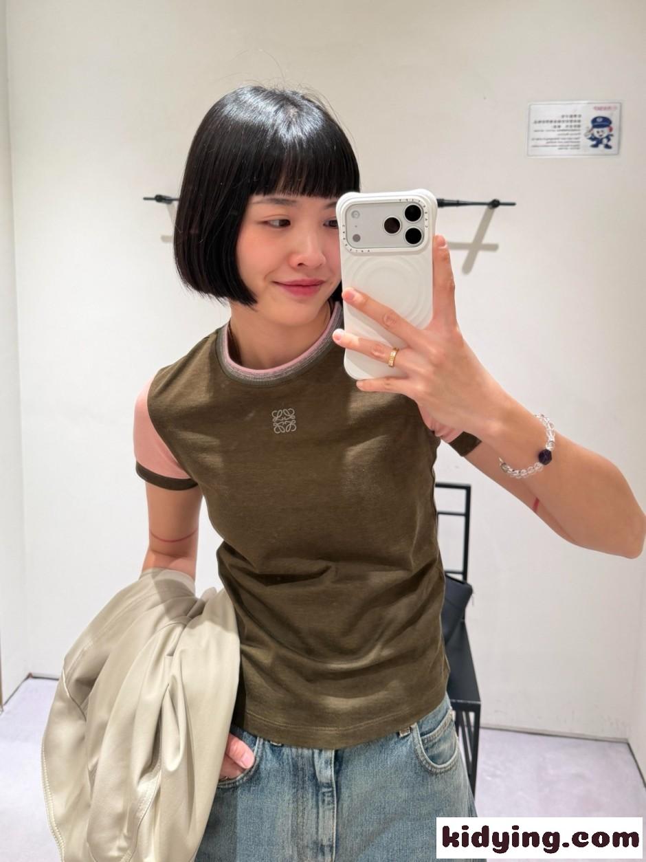 おしゃれ 配色 スモールフィット 半袖Tシャツ ロエベ Tシャツ コピー コットン-4