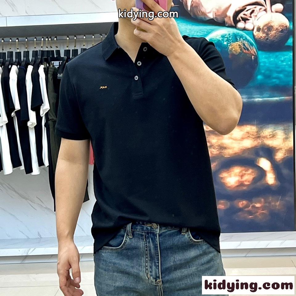 エルメネジルド・ゼニア 半袖Tシャツ コピー コットンピケポロシャツ ブラック-2