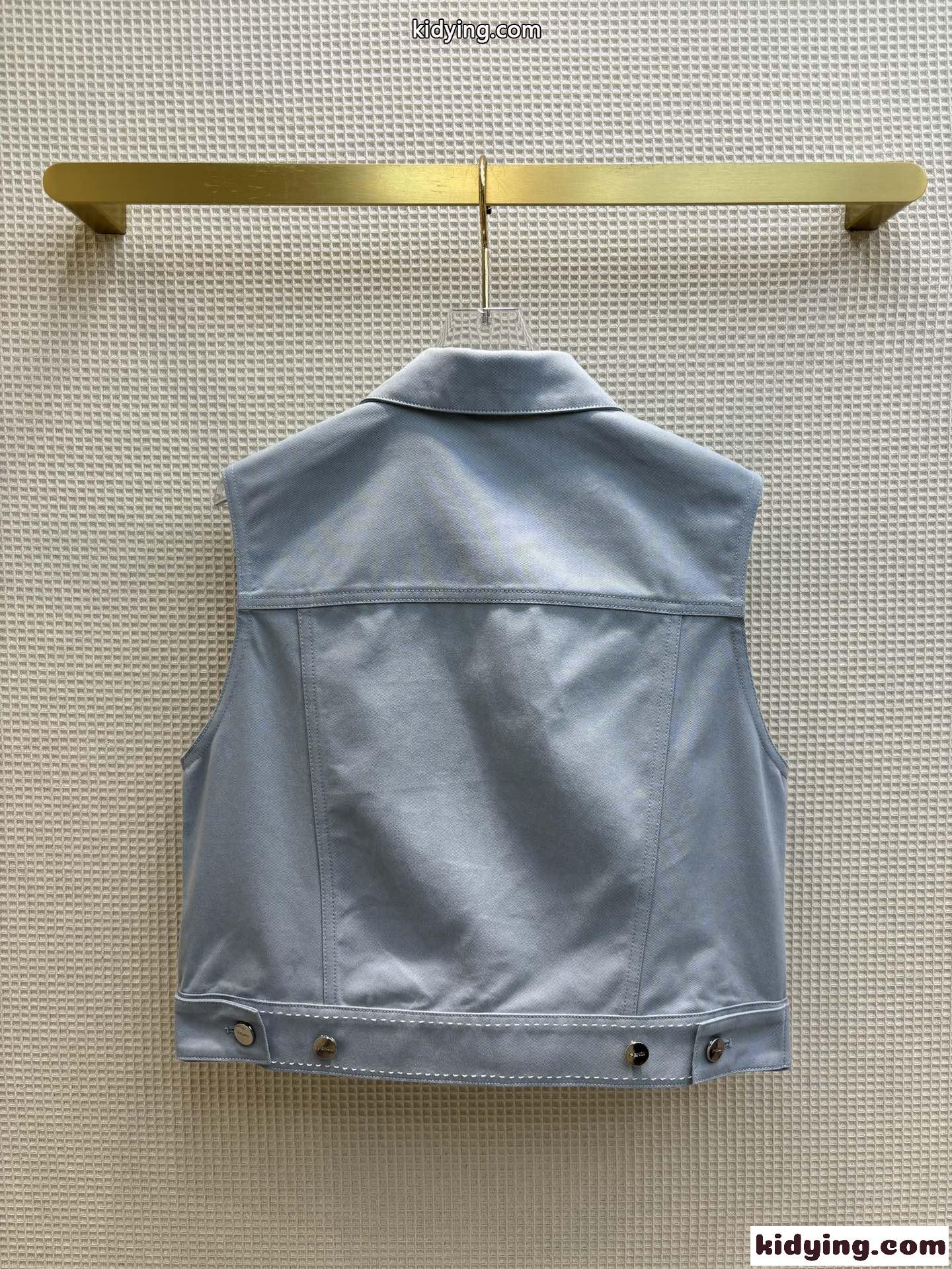 ライトブルー デニムジレ フェンディ ジャケット コピー レディース-4