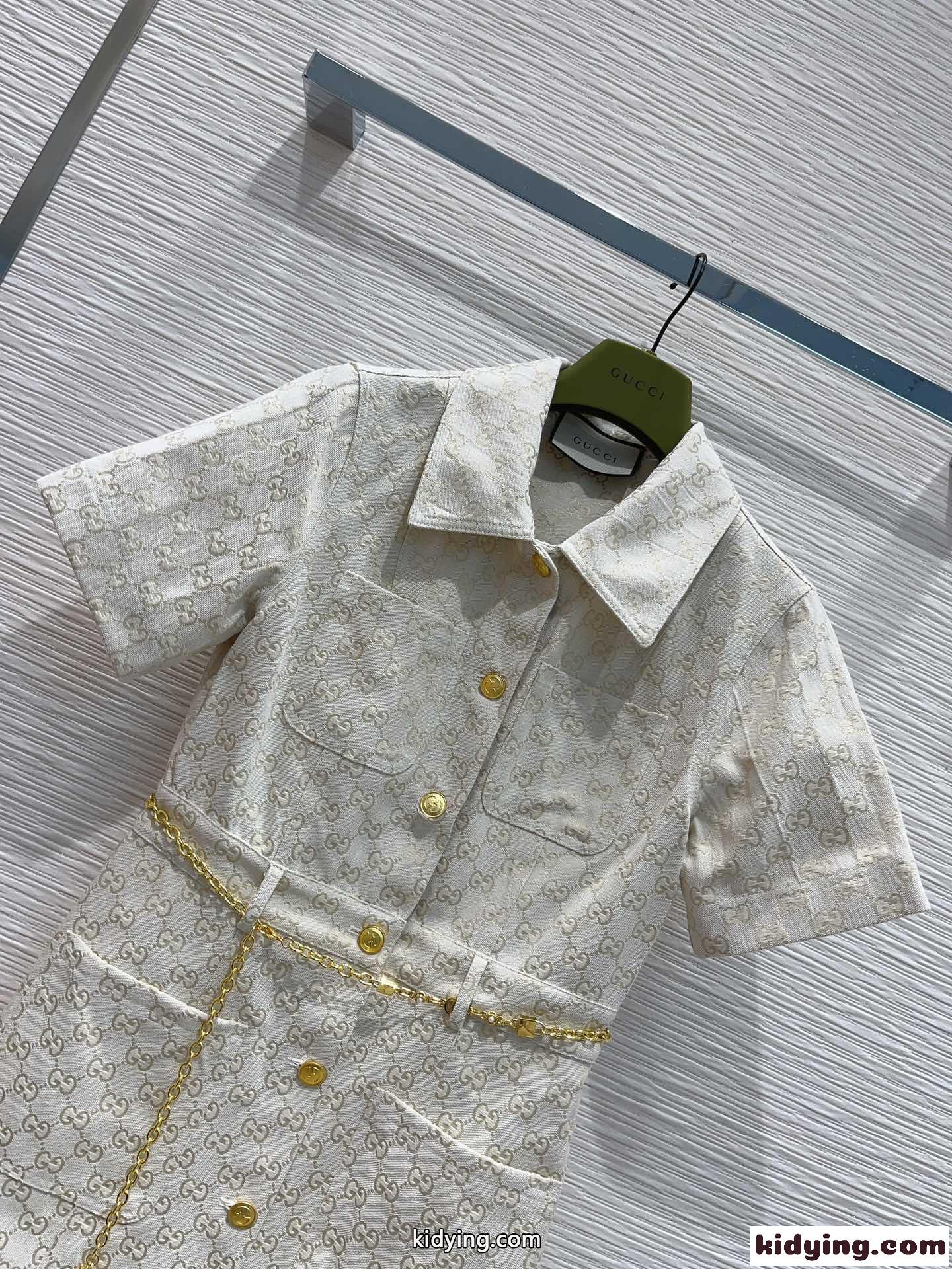 洗練された 定番 GGジャガード 半袖 シャツドレス グッチ ワンピース コピー-0