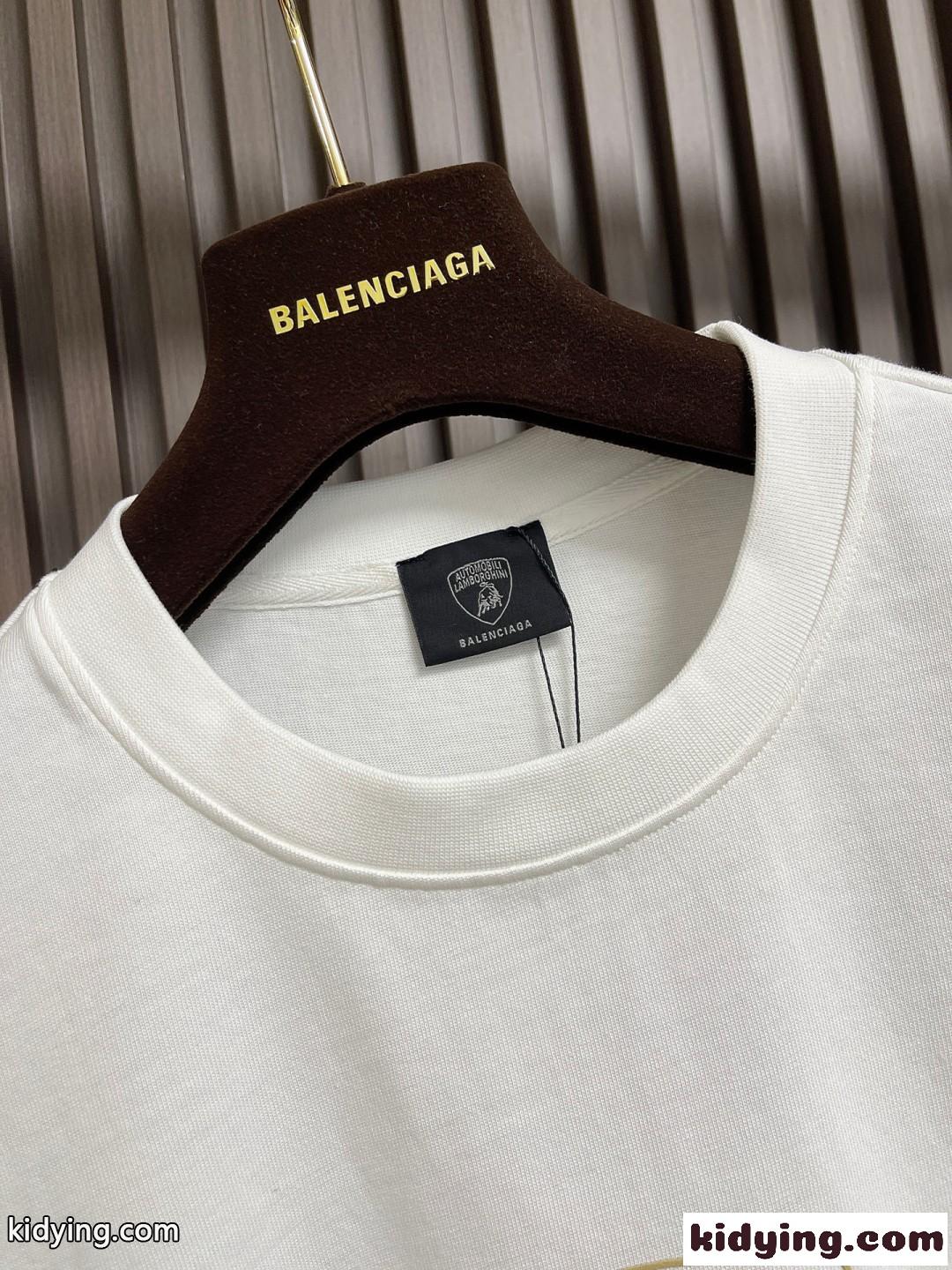 balenciaga x lamborghini プリント 半袖Tシャツ バレンシアガ Tシャツ コピー ユニセックス-4