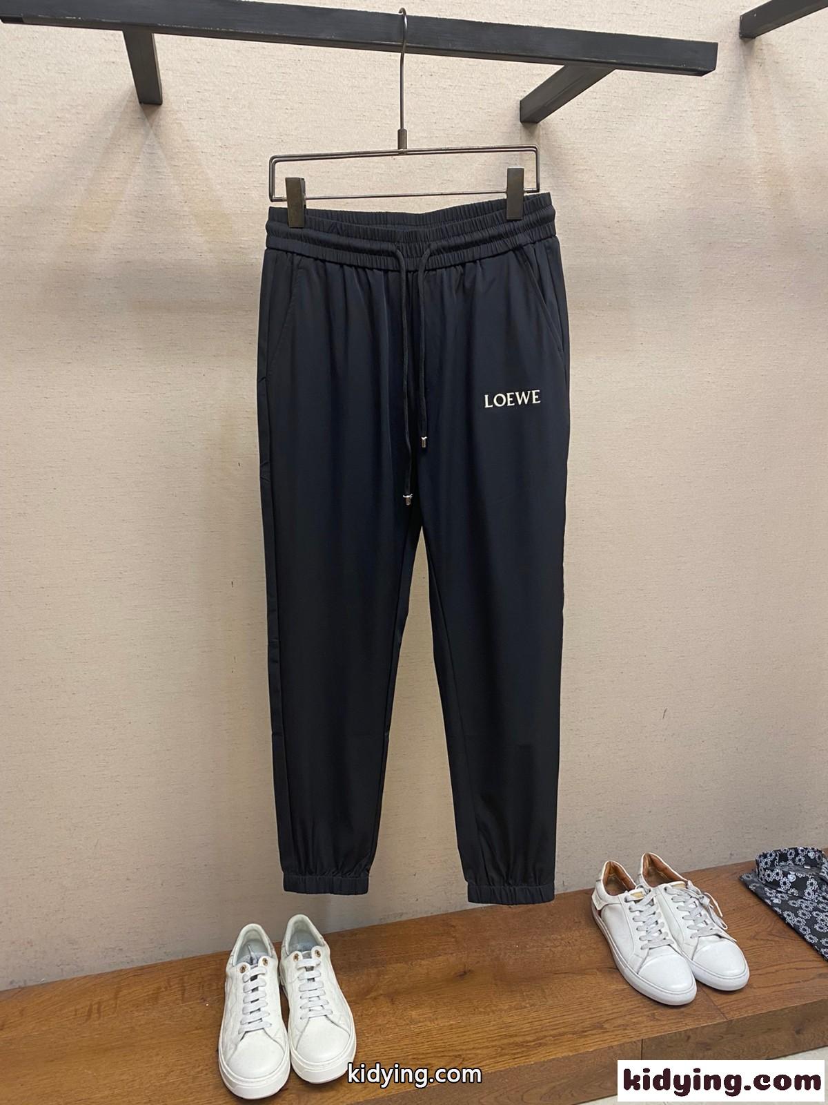 カジュアル ロゴ入り ジョガーパンツ ロエベ パンツ 偽物 メンズ ブラック-1