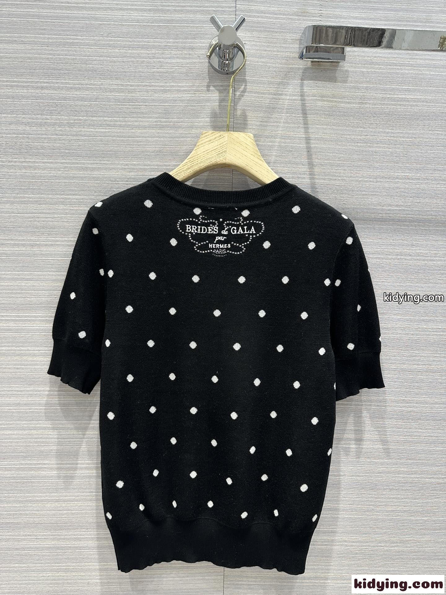 上品 おしゃれ 半袖 ニットTシャツ エルメス Tシャツ コピー クルーネック-3