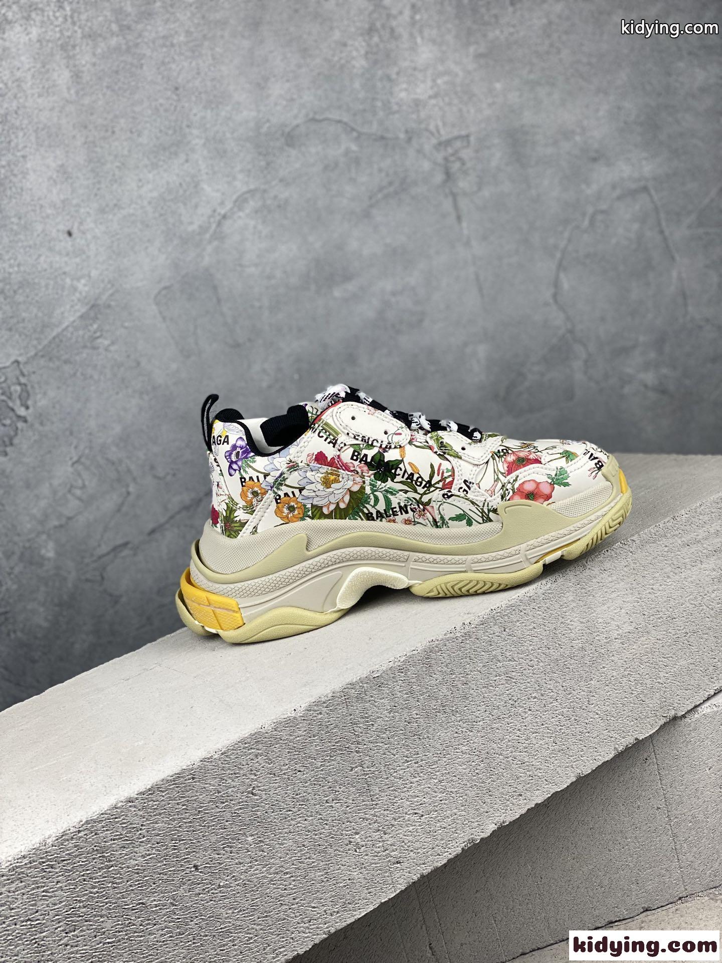 Balenciaga x GUCCI 個性的 花柄 人気 レースアップスポーツジューズ レディース メンズ おしゃれ バレンシアガ スニーカー コピー 厚底-2