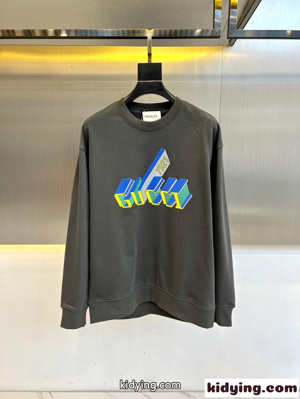 プリント コットン スウェットシャツ グッチ Tシャツ コピー ユニセックス グリーン-0