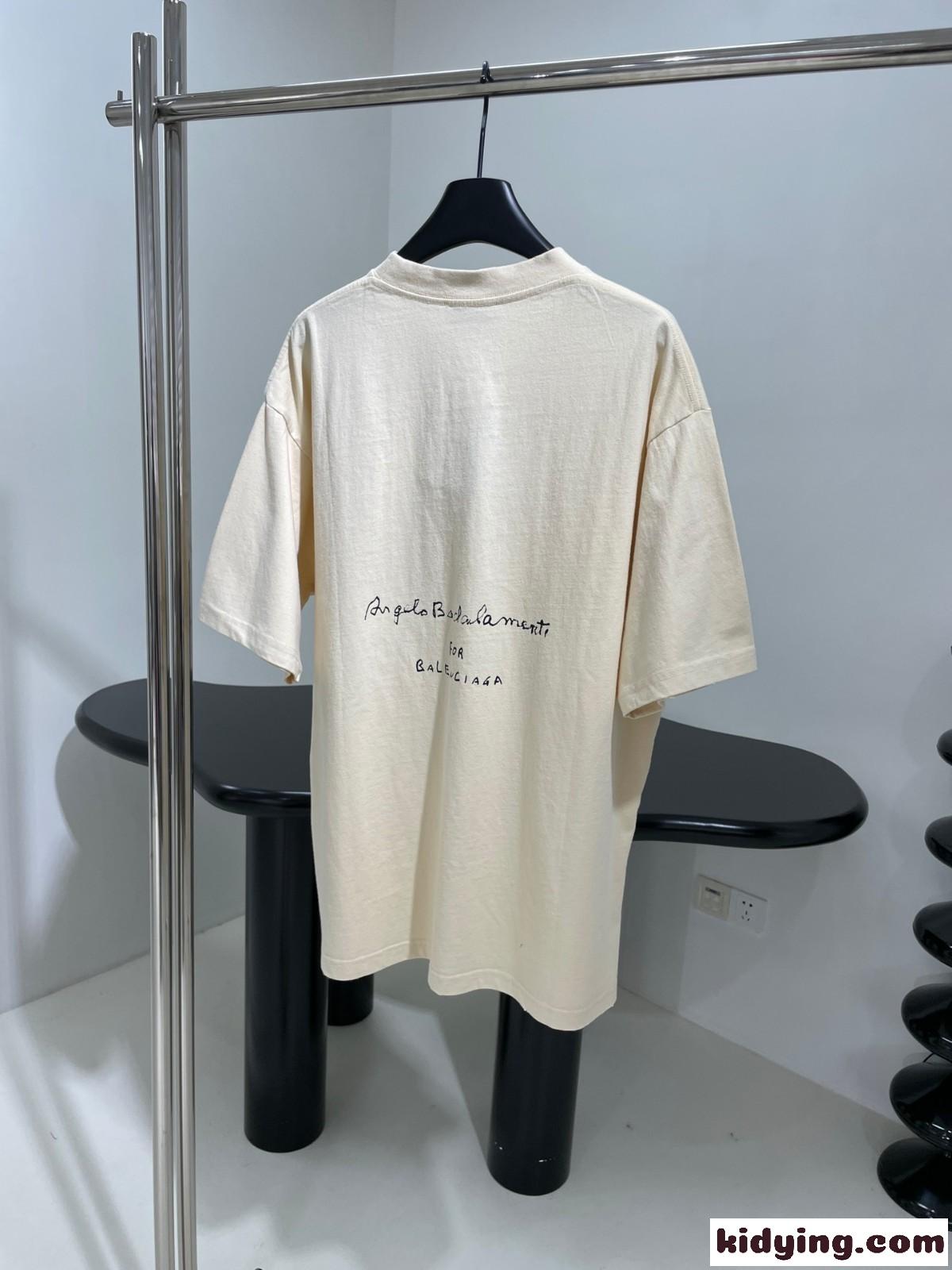 Balenciaga Music| Angelo Badalamenti Series Tシャツ バレンシアガ Tシャツ コピー ベージュ-2