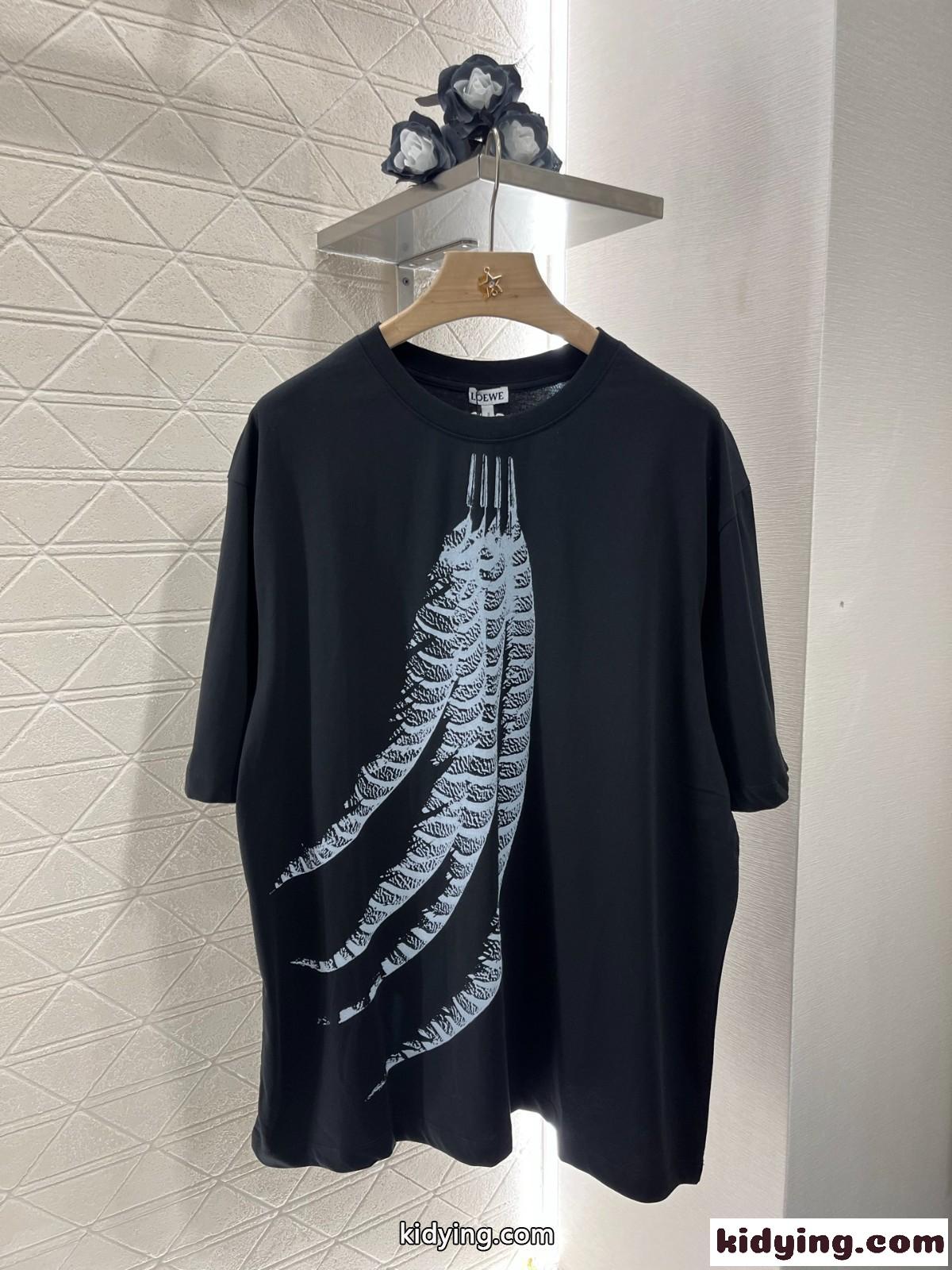 ルーズフィット コットンTシャツ ロエベ Tシャツ コピー ユニセックス ブラック-1