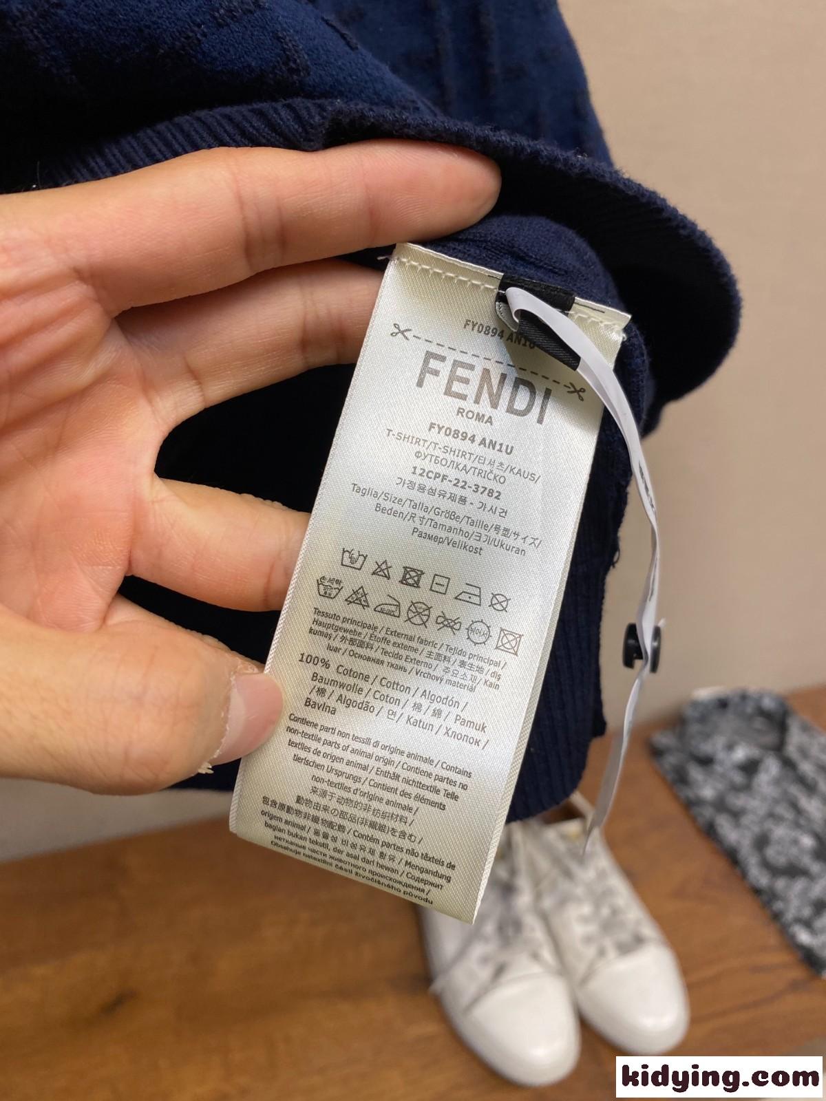 コットン FFセレリア 半袖セーター フェンディ ニット コピー ブルー-4