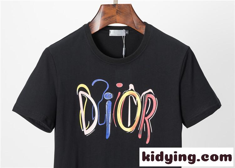 ベーシック ロゴ おしゃれ 半袖 クルーネック トップス クリスチャン・ディオール Tシャツ コピー 人気-2