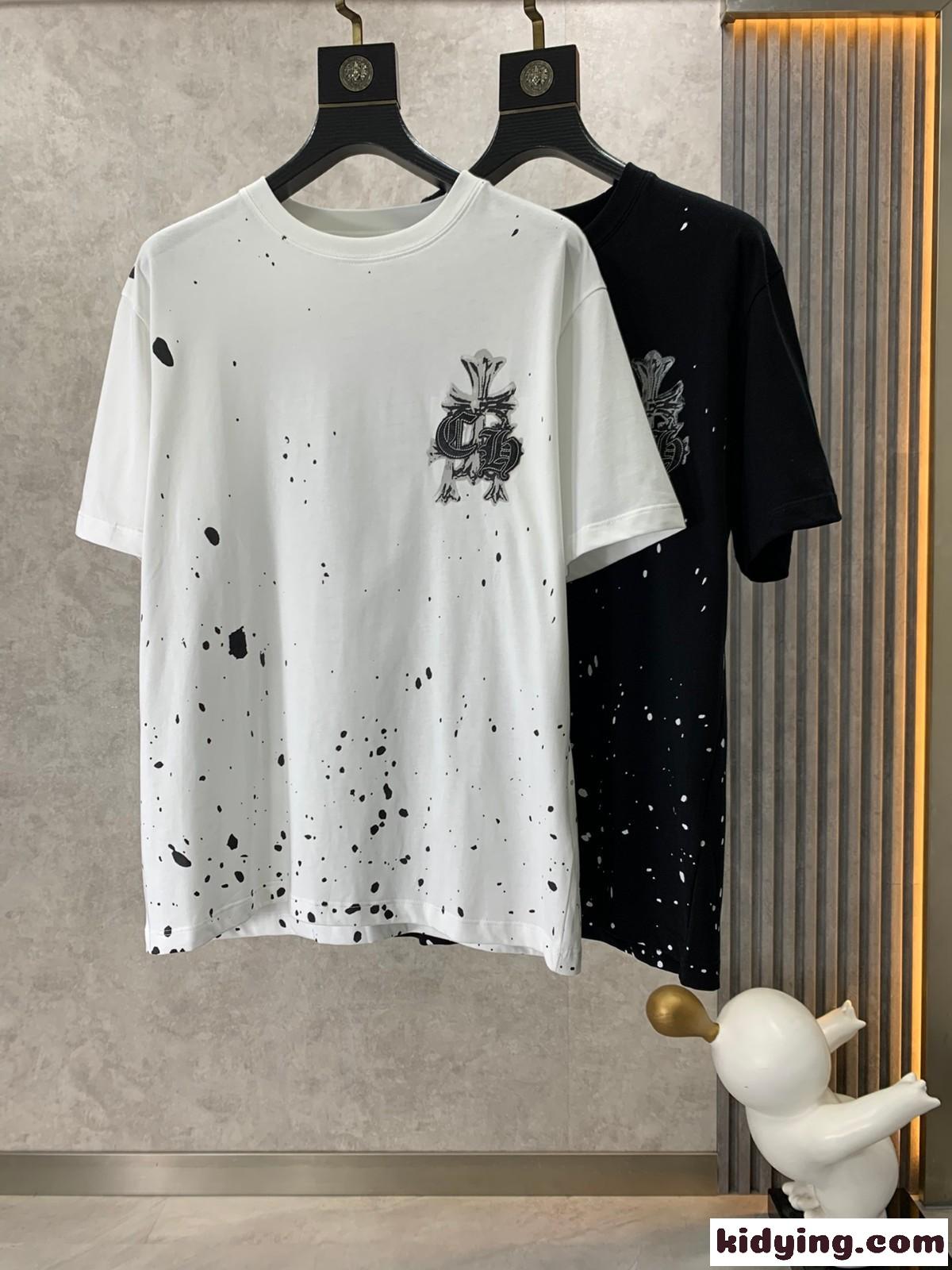 カジュアル ゆったり 快適 クロムハーツ Tシャツ コピー コットン クルーネック 半袖Tシャツ-0