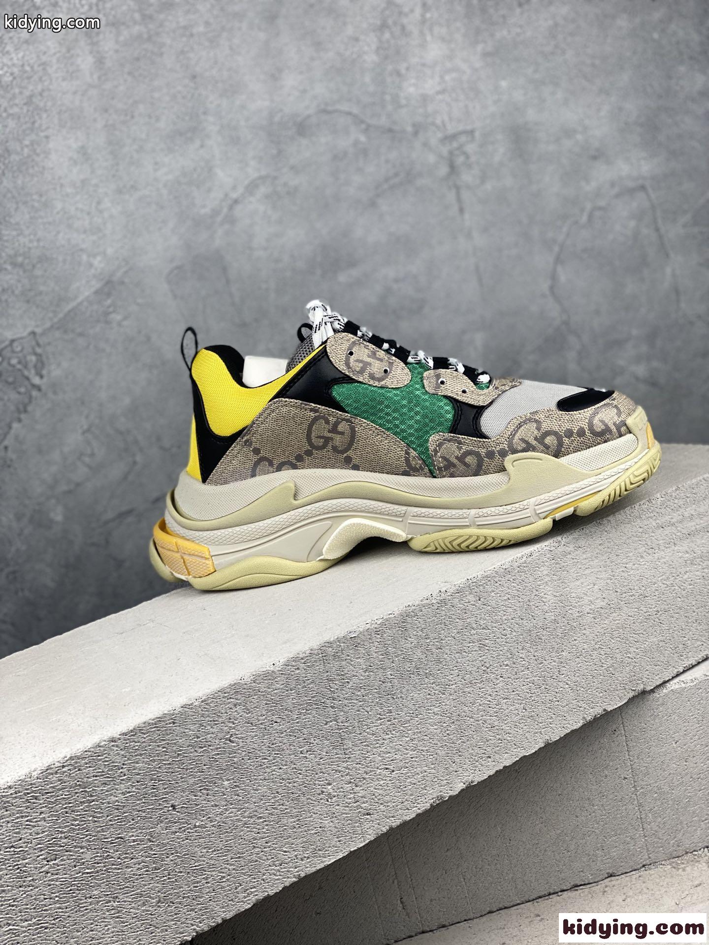 Balenciaga x GUCCI おしゃれ 厚底 人気 レースアップ バレンシアガ スニーカー コピー スポーツジューズ レディース メンズ-2