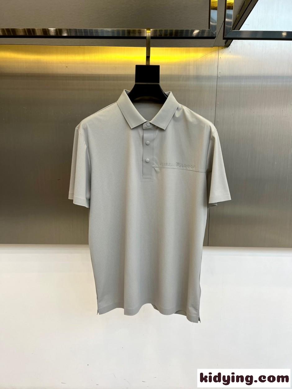 シンプル 洗練された バーバリー Tシャツ 偽物 半袖ポロシャツ グレー-1