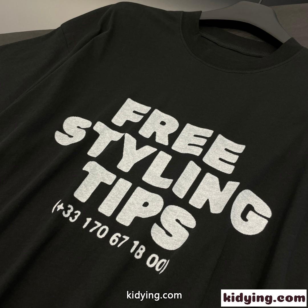 ユニセックス オーバーサイズ STYLING HOTLINE 半袖Tシャツ バレンシアガ Tシャツ コピー-2