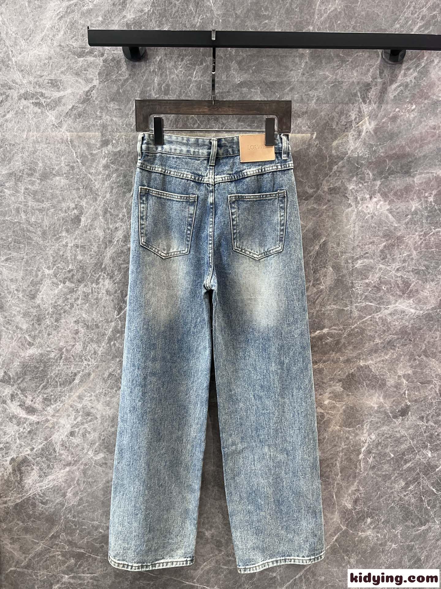 デコンストラクテッド ジーンズ ロエベ パンツ コピー デニムパンツ-1