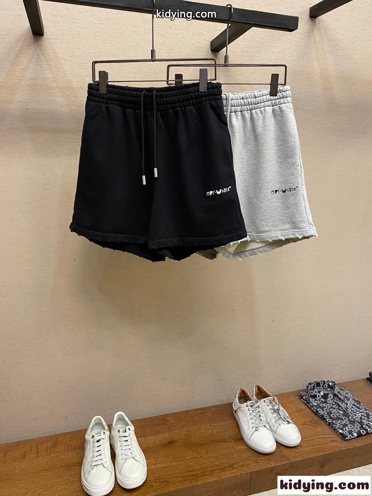 カジュアル 定番 ロゴプリント ショートパンツ オフホワイト パンツ コピーメンズ-0