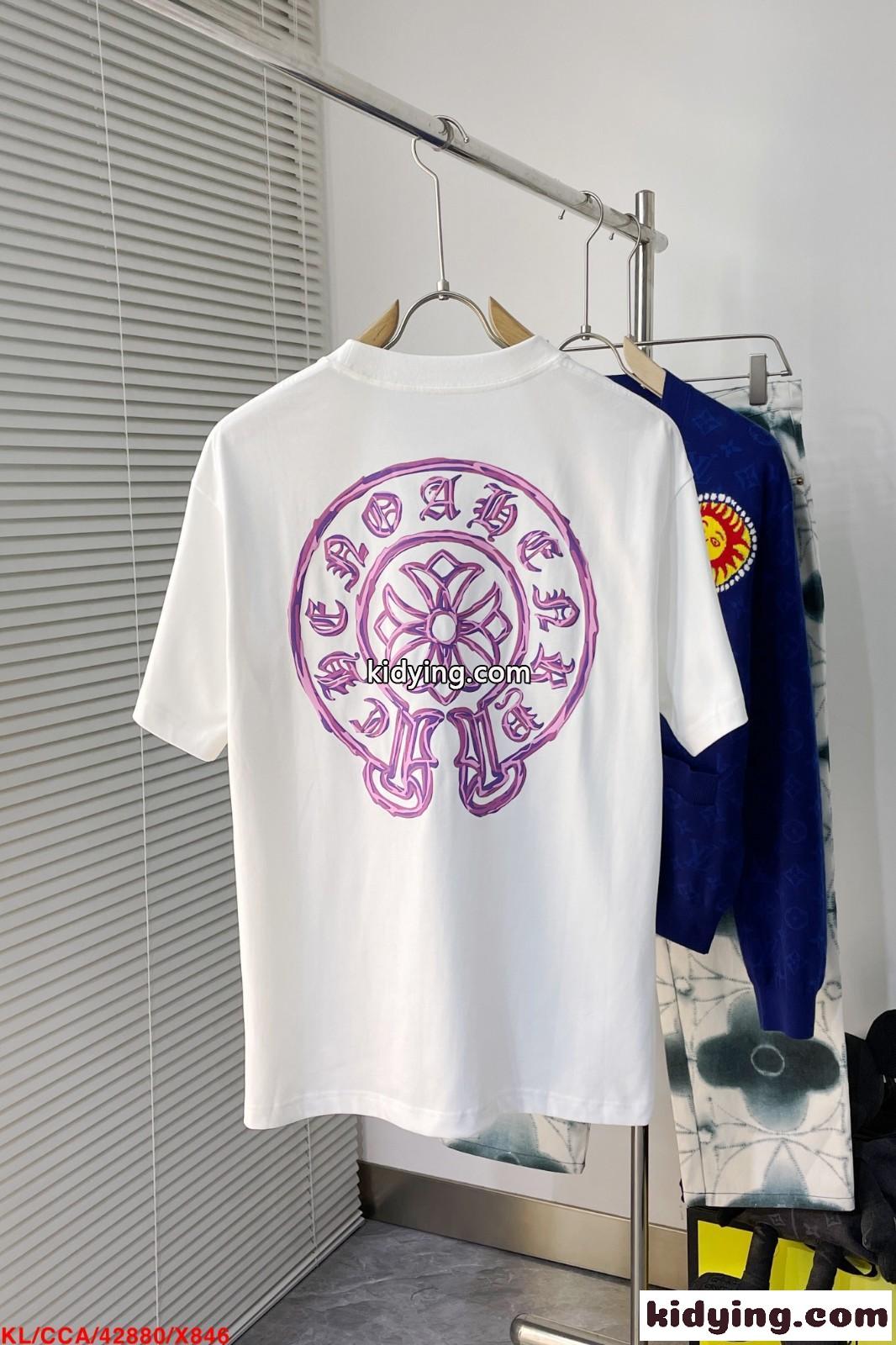 シンプル 着回し クロムハーツ Tシャツ コピー メンズ 着心地いい コットン 半袖Tシャツ-2