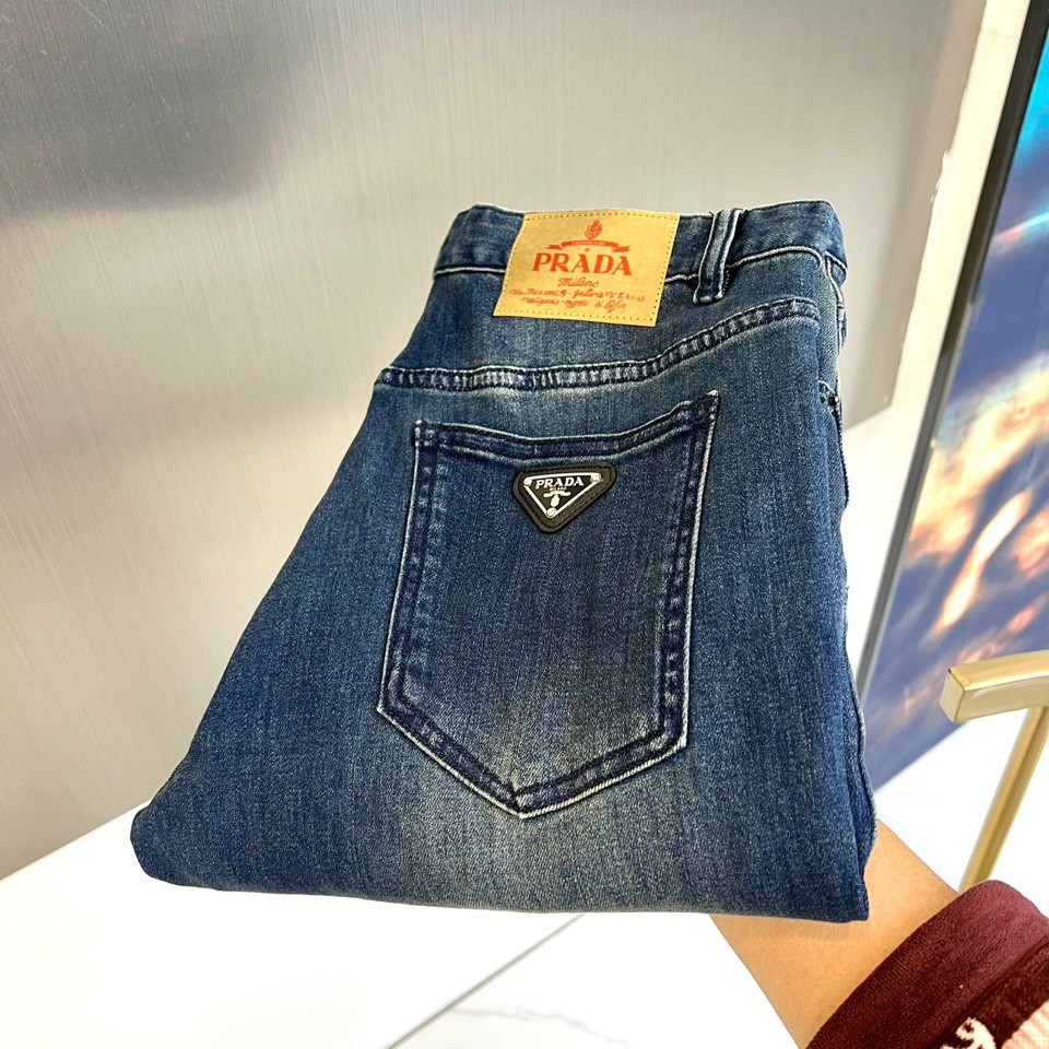 シンプル 合わせやすい メンズ デニムパンツ プラダ ジーンズ 偽物-0