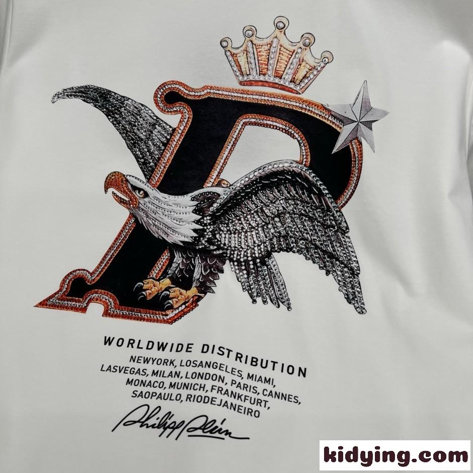 存在感抜群 イーグル ロゴ 半袖Tシャツ フィリッププレイン Tシャツ 偽物-1