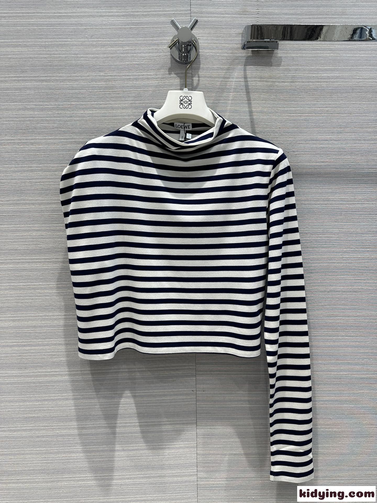 人気 おしゃれ ケープ トップス ロエベ Tシャツ コピー ストライプ-1
