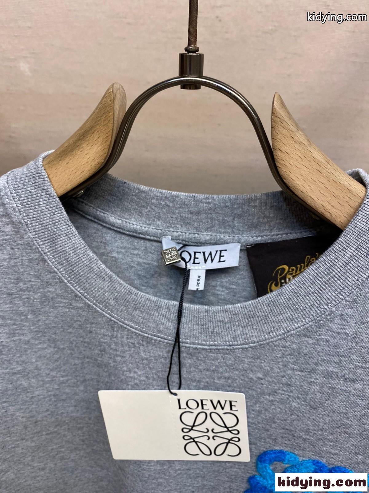 定番 人気 リラックス 半袖Tシャツ ロエベ Tシャツ コピー ユニセックス グレー-0