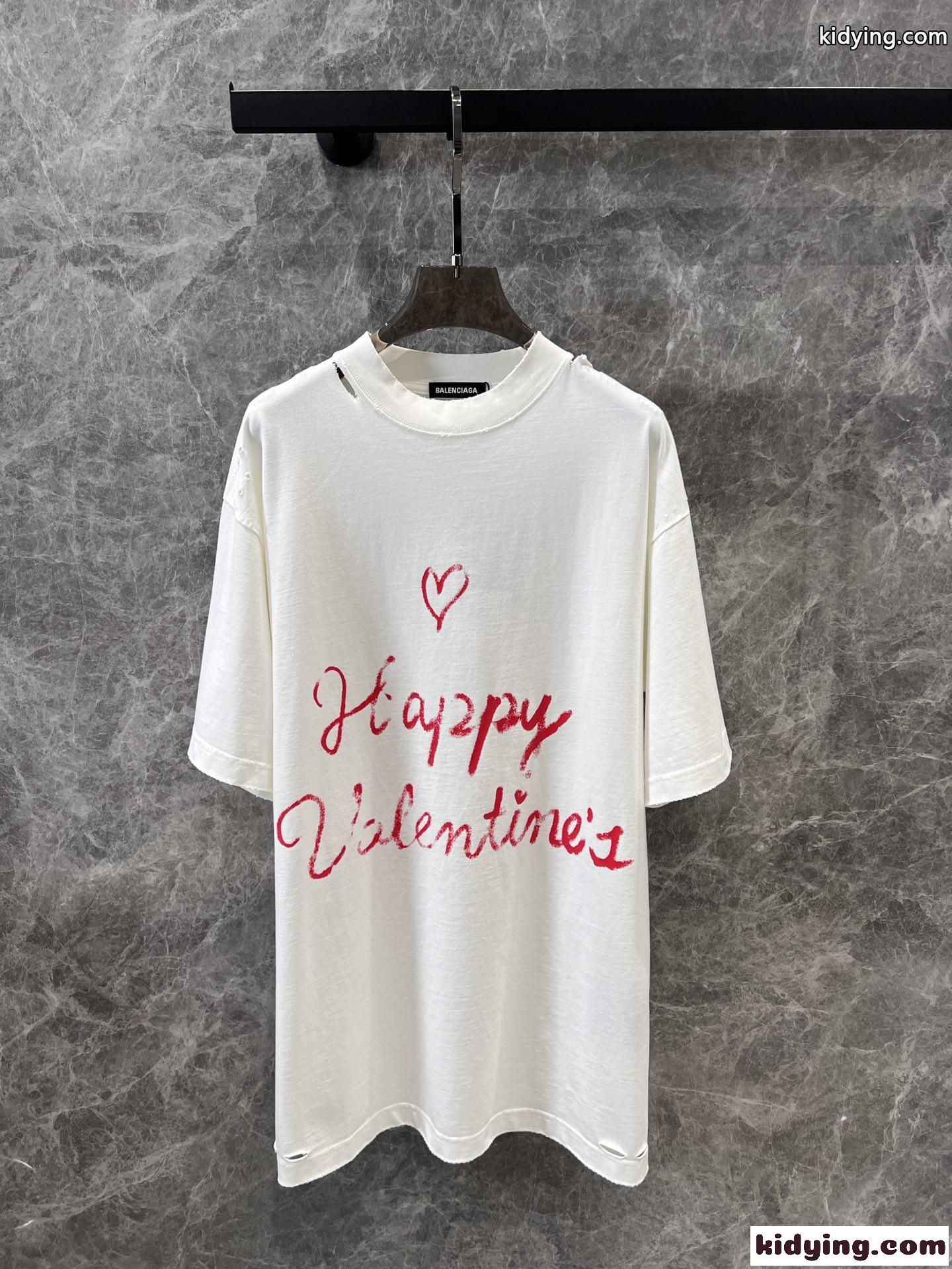 プリント入り オーバーサイズ 半袖Tシャツ バレンシアガ Tシャツ コピー ホワイト-1