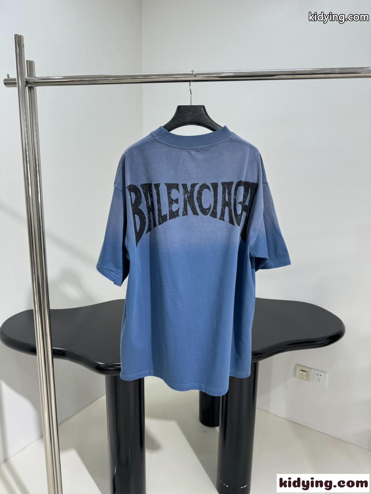 カジュアル グラデーション 半袖Tシャツ バレンシアガ Tシャツ コピー ユニセックス-1