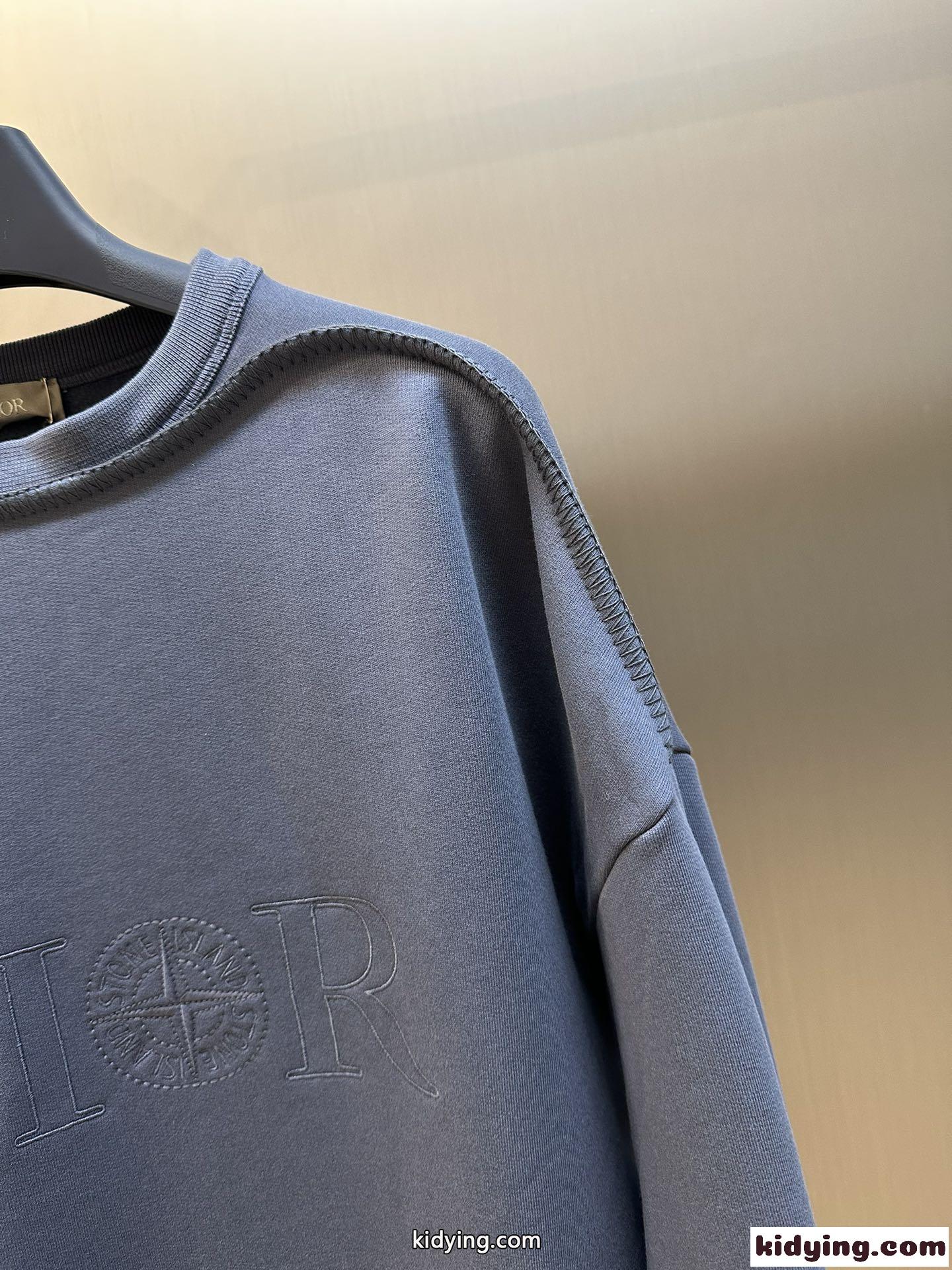 DIOR AND STONE ISLAND スウェットシャツ クリスチャン・ディオール Tシャツ コピー ブルー-2