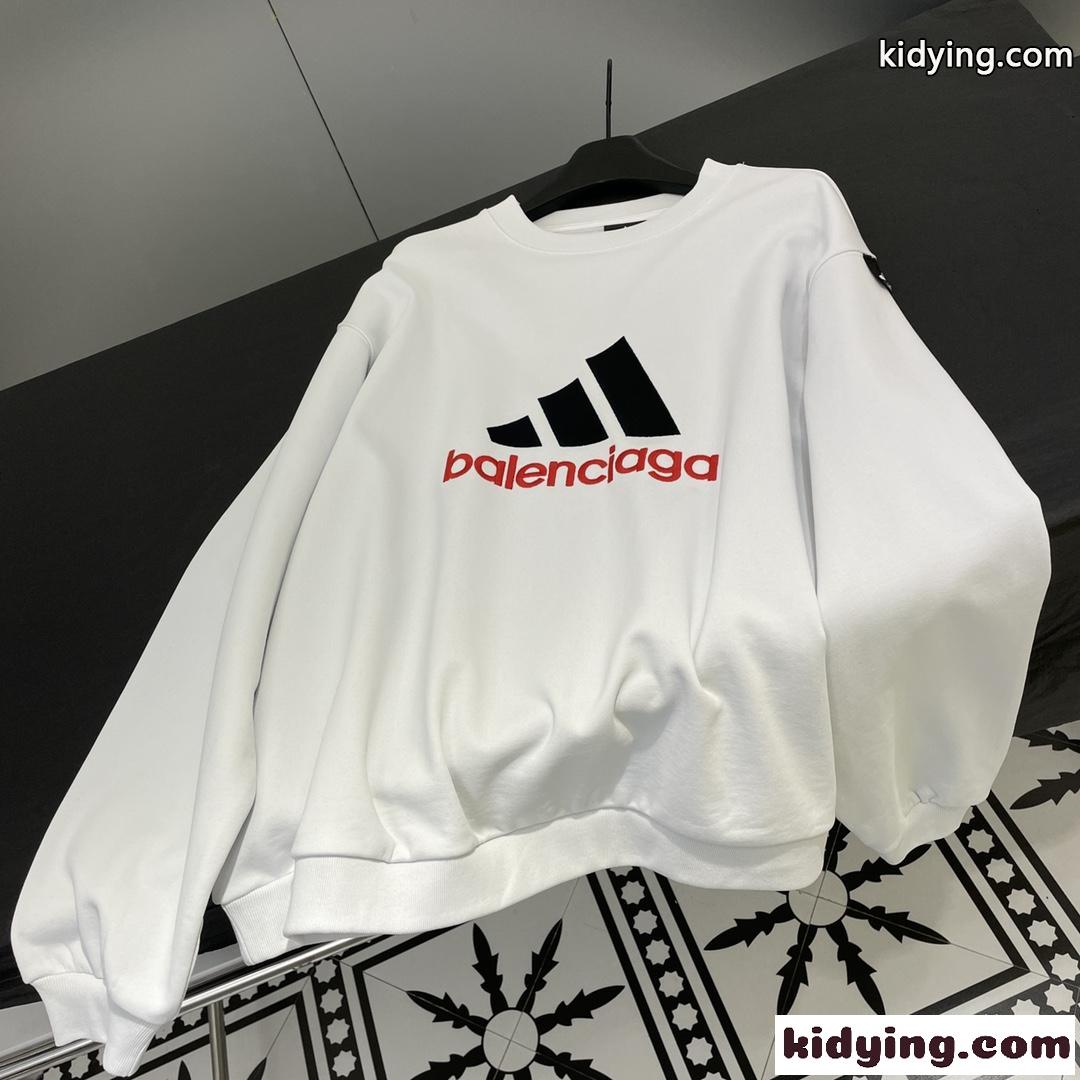 BALENCIAGA x ADIDAS オーバーサイズ スウェットシャツ バレンシアガ パーカー コピー ホワイト-3