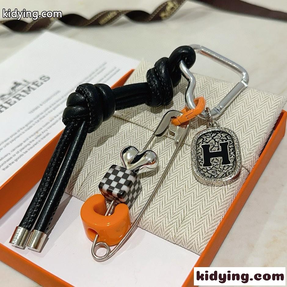 Hロゴ&マルチチャーム キーリング エルメス キーホルダー コピー バッグチャーム-1