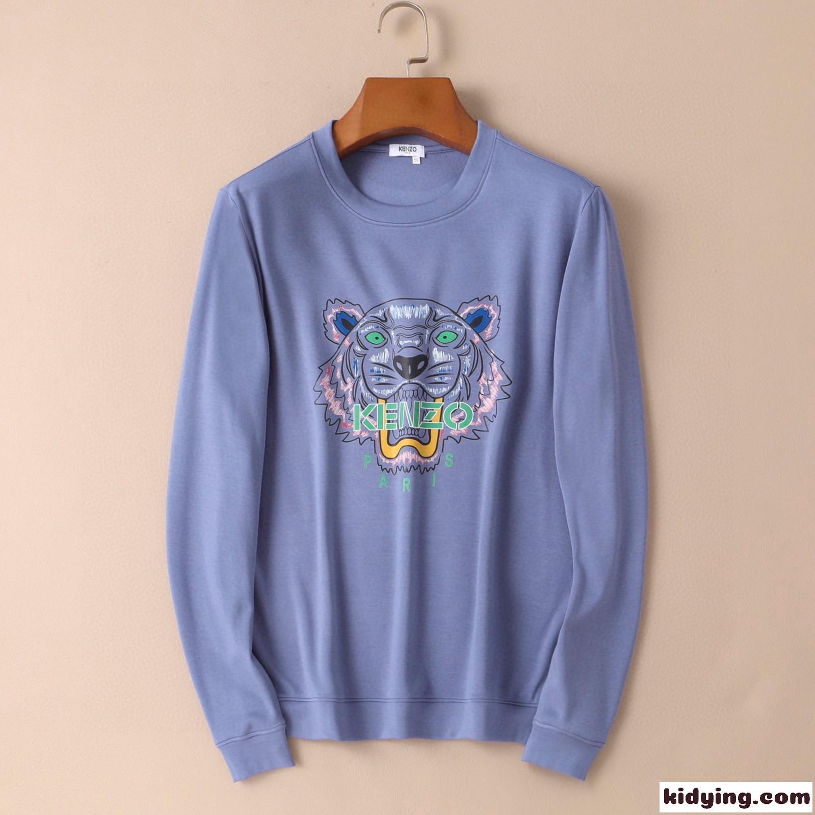 全4色 クールネック タイガー プリント ケンゾー tシャツ メンズ コピー 長袖 裏起毛 おしゃれ カジュアル 合わせやすい-2