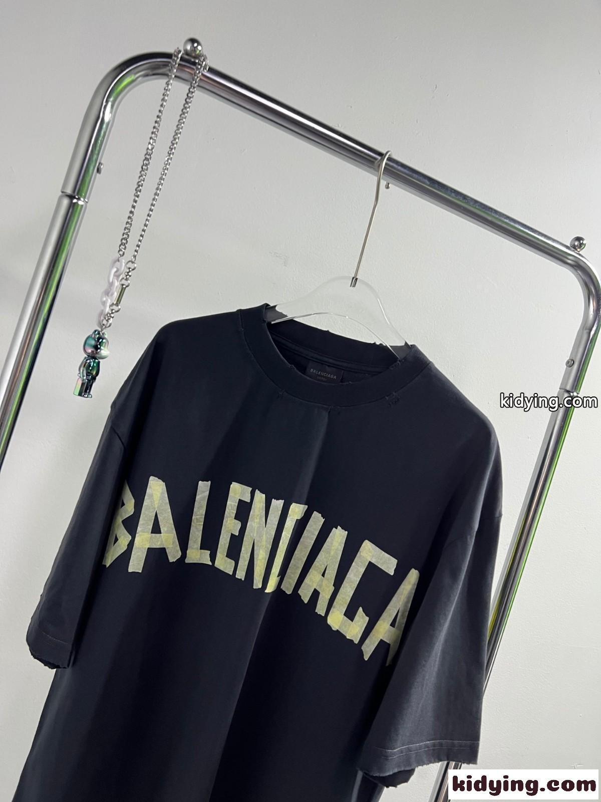 人気 ヴィンテージ Tape Type Tシャツ オーバーサイズ バレンシアガ Tシャツ コピー ユニセックス-4