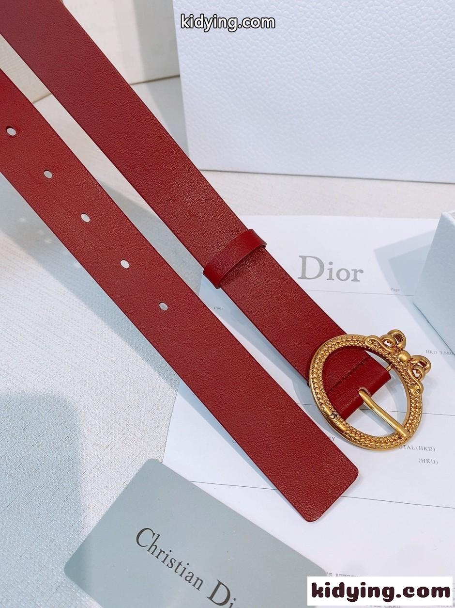 クリスチャン・ディオール Dior Médaillon ベルト コピー 30mm レッド-2