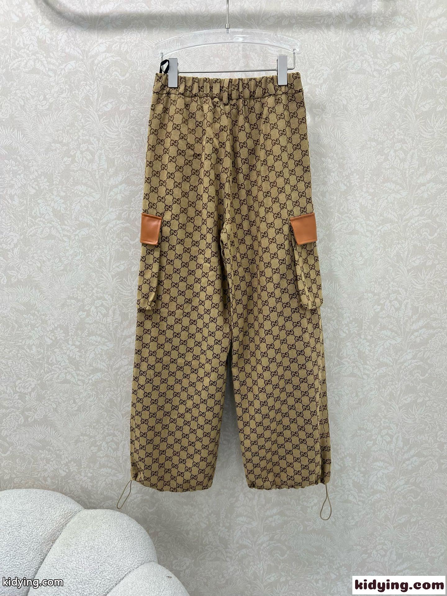 カジュアル GGロゴ カーゴパンツ グッチ パンツ コピー ズボン ベージュ-4