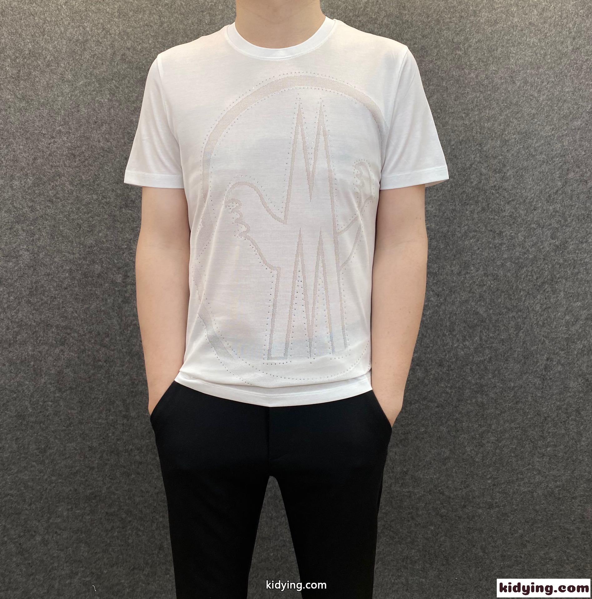 おしゃれ 着心地いい ベーシック 新作 モンクレール tシャツ コピー メンズ 半袖 トップス 春夏 定番 ホワイト ブラック-0