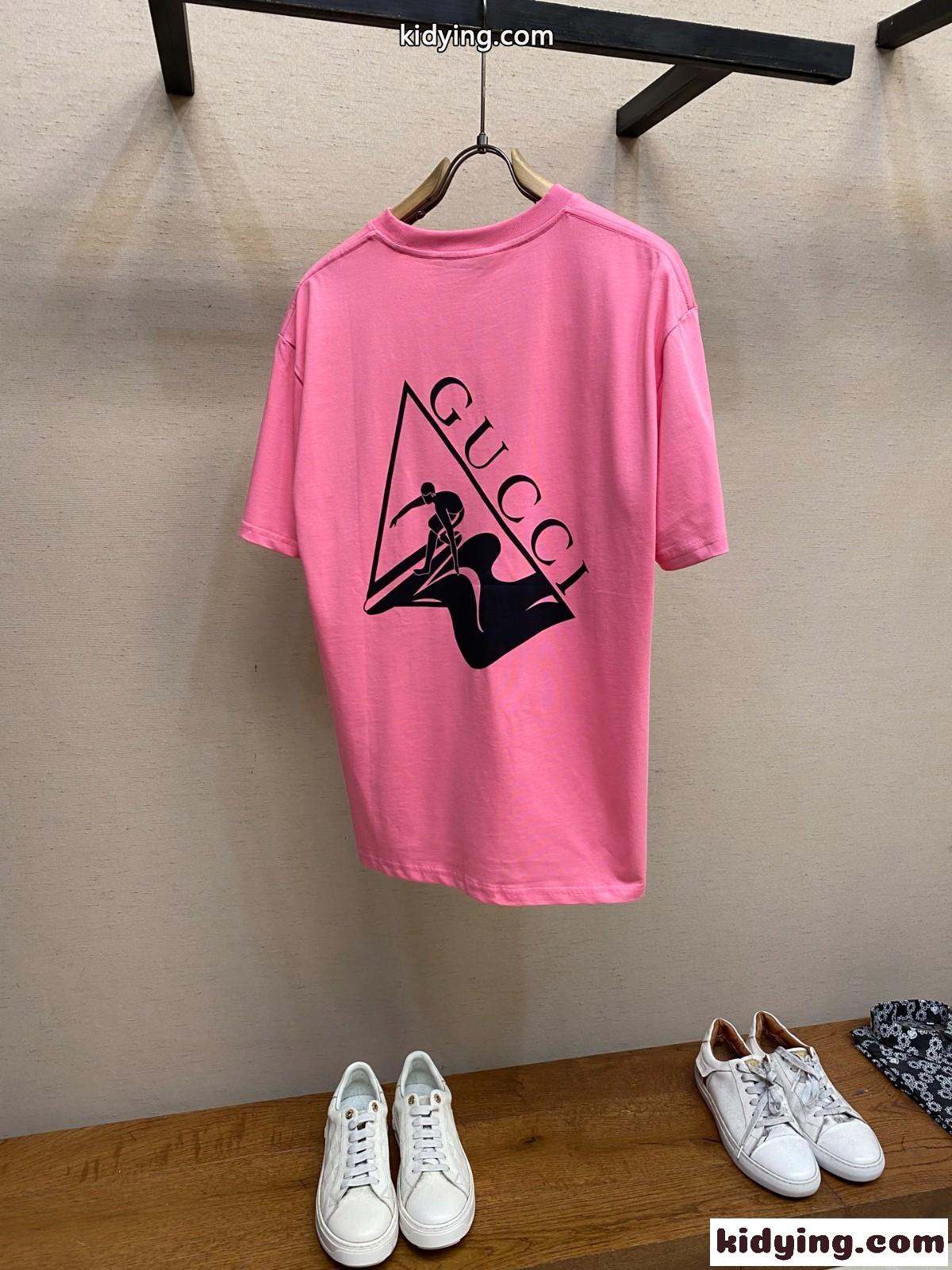 おしゃれ プリント 半袖Tシャツ グッチ Tシャツ コピー クルーネック-1