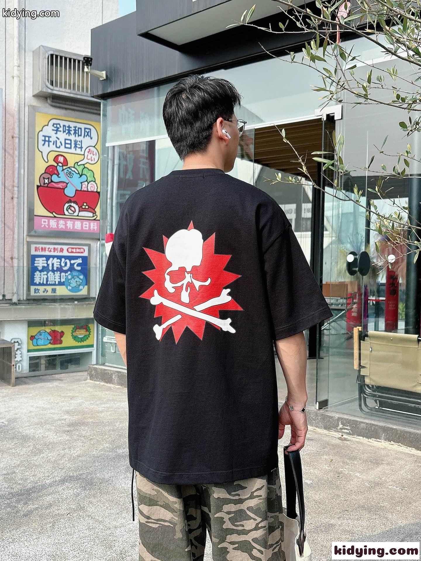 オーバーサイズ マスターマインド・ジャパン Tシャツ コピー コットン 半袖Tシャツ ブラック-1