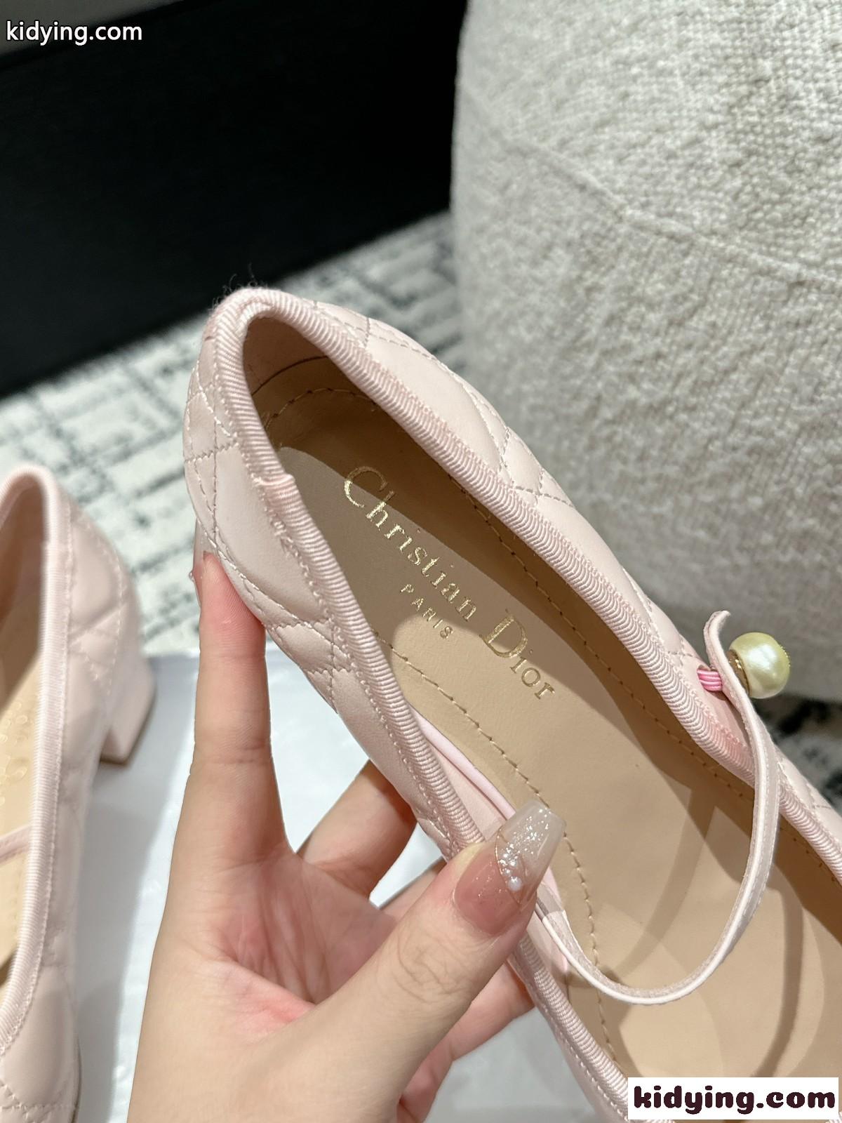 Dior バレエパンプス クリスチャン・ディオール パンプス コピー ライトピンク-4