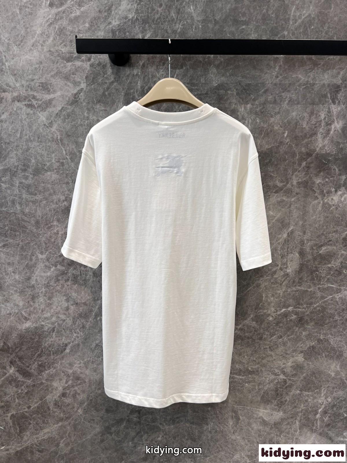 ユニセックス EKD コットンTシャツ バーバリー 半袖Tシャツ コピー ホワイト-1