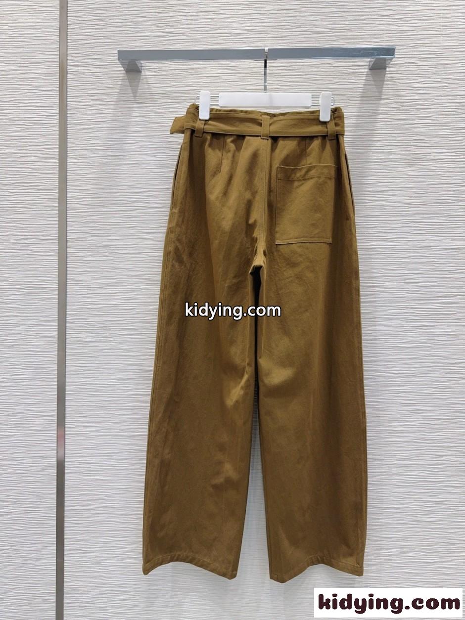 スタイリッシュ カジュアル ロエベ ベルト付き パンツ スーパーコピー-4