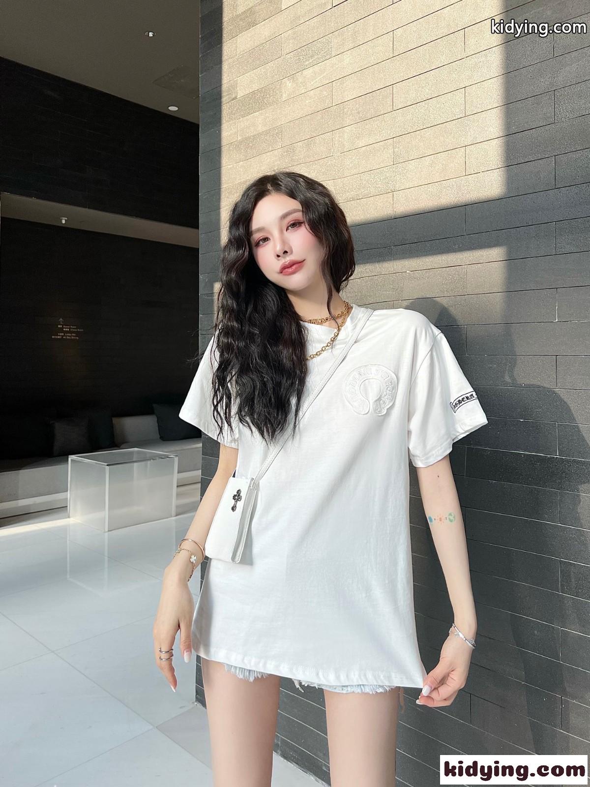 人気 シンプル ロゴ ゆったり クロムハーツ tシャツ コピー 柔らかい 着心地いい カジュアル おしゃれ トップス-1