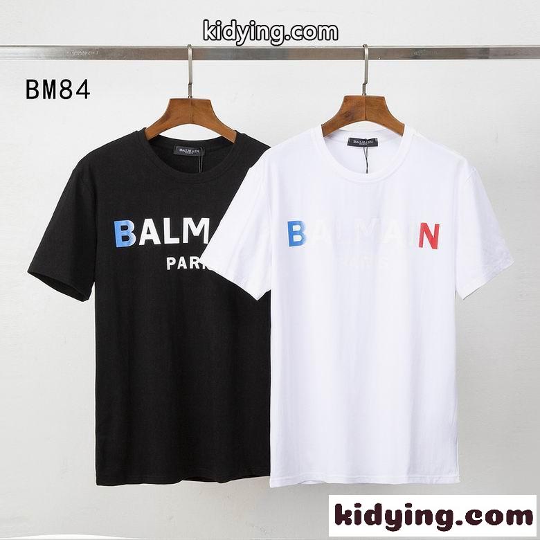 ベーシック ロゴプリント クルーネック バルマン Tシャツ コピー 半袖 定番 合わせやすい-0