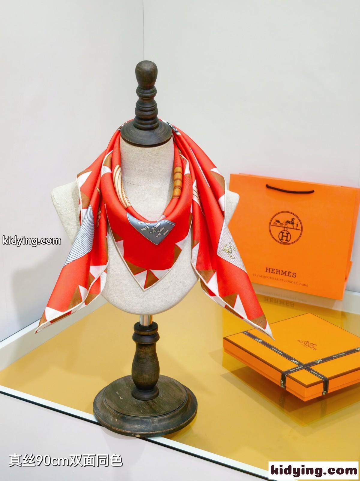 手袋の時計 シルクスカーフ エルメス スカーフ コピー 人気 90x90-4