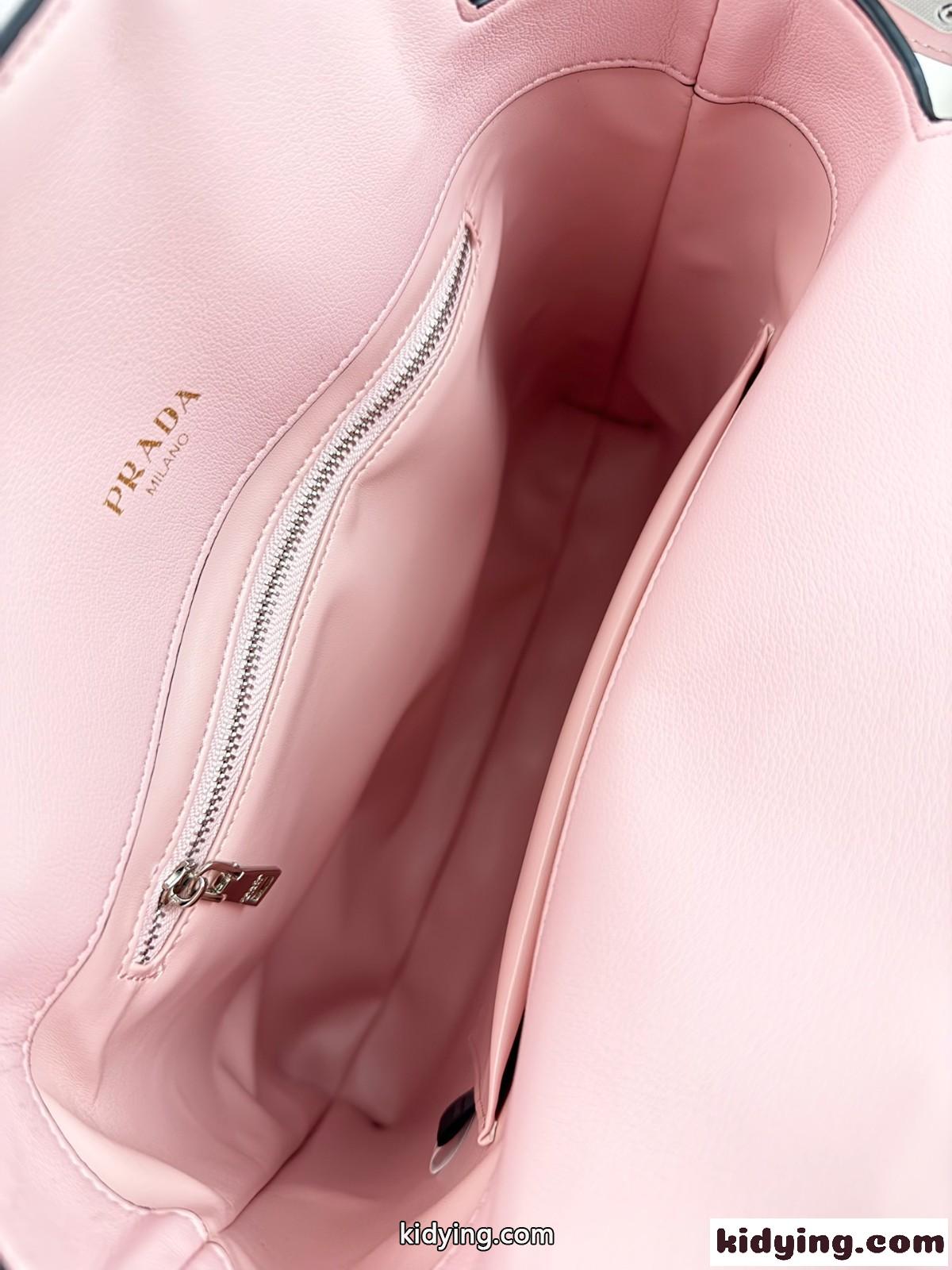 新作♪PRADA エチュード ミディアム レザーバッグ プラダ バッグ コピー ピンク-4