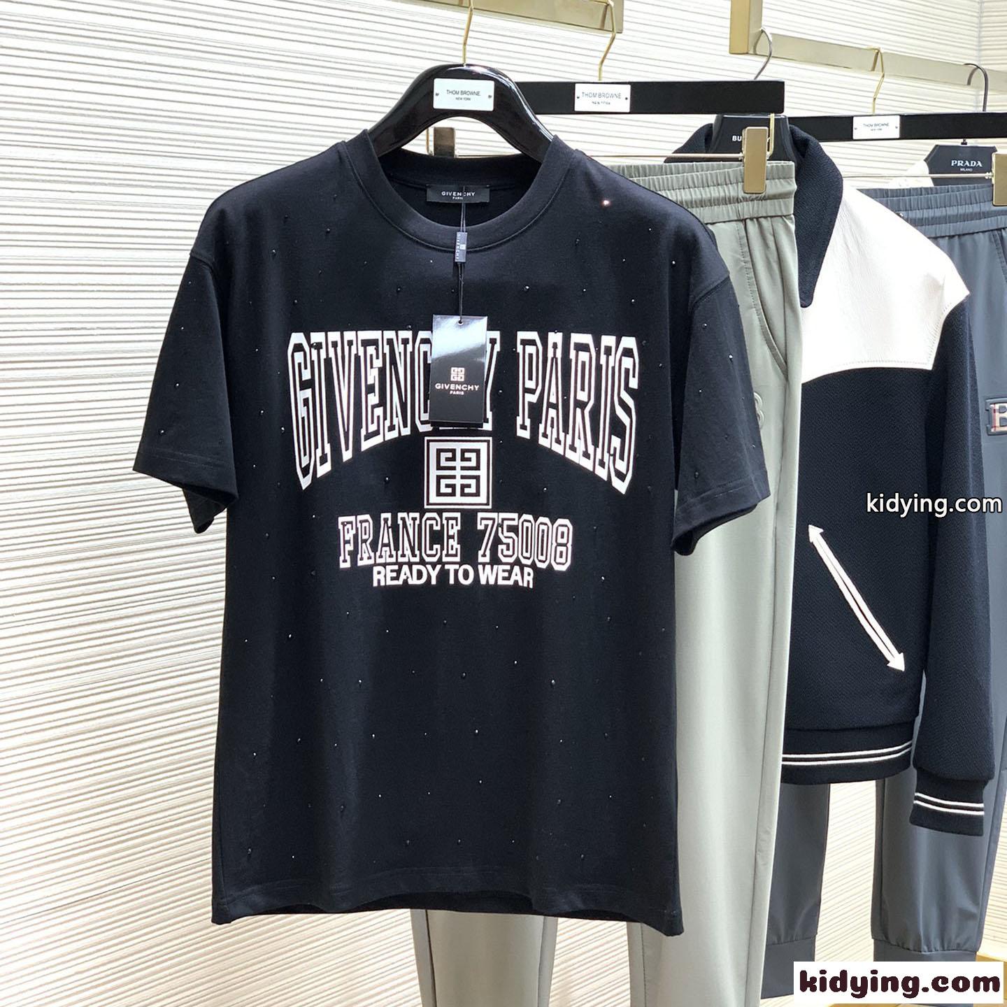 ジバンシィ Tシャツ コピー 男女兼用 おしゃれ カジュアル ロゴ クルーネック-0