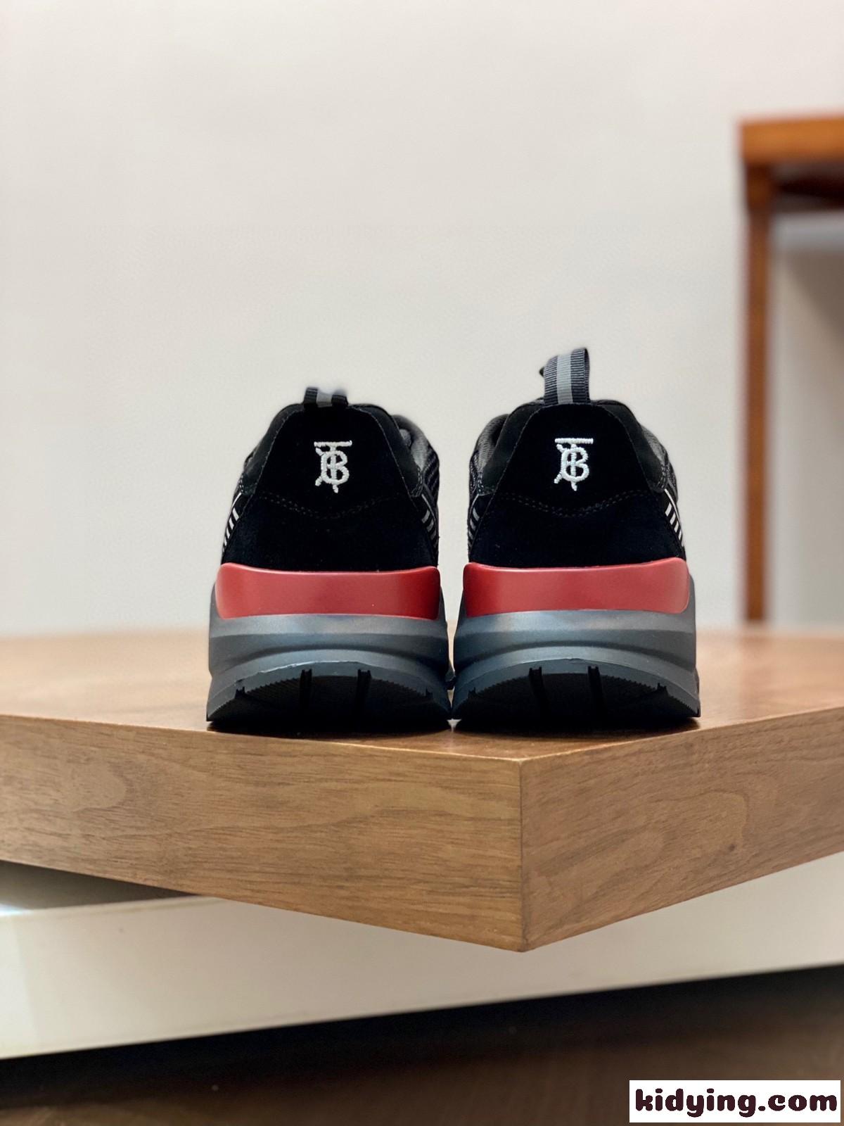 Burberry ロゴ スエード＆メッシュ スニーカー バーバリー スニーカー コピー メンズ-3
